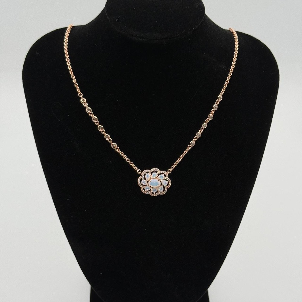 Bomb Party OG Necklace NK61098 The Carter Necklace Moonstone Rose Gold Plating
